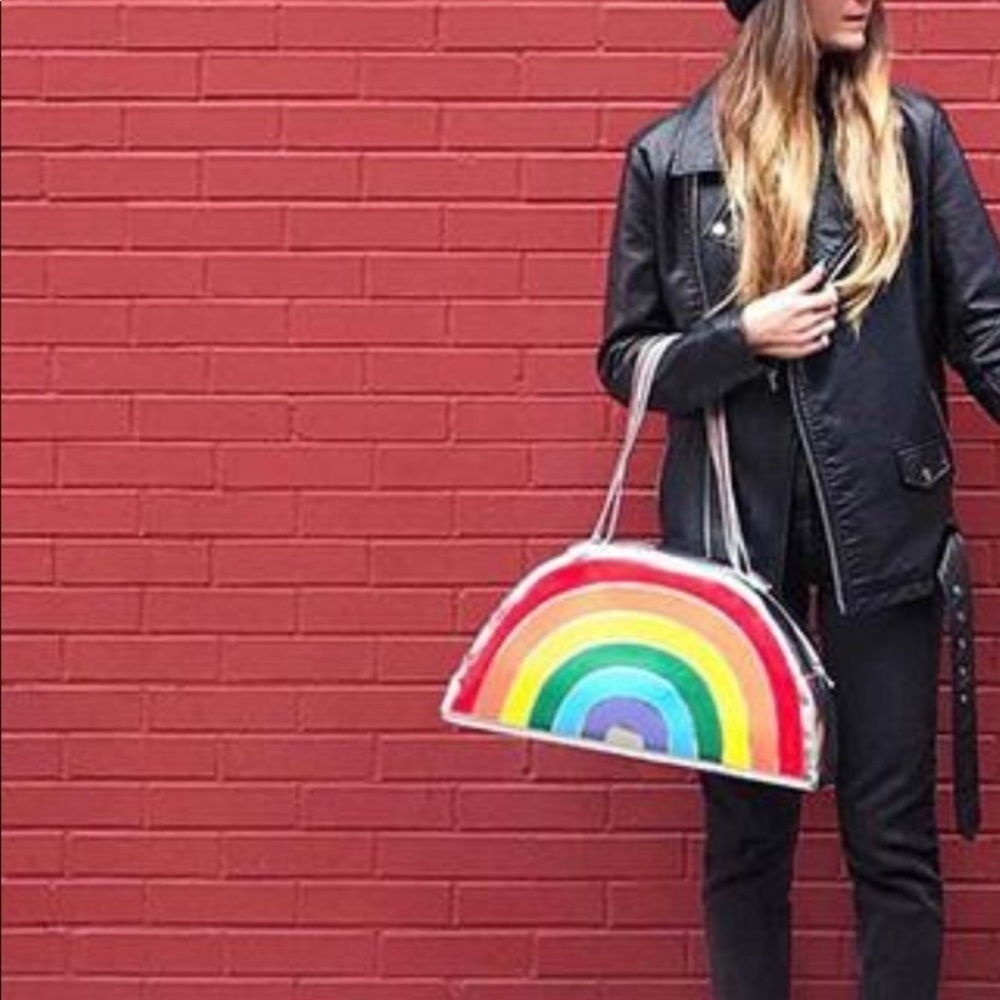 Pride Metallic Rainbow F21 overnight bag